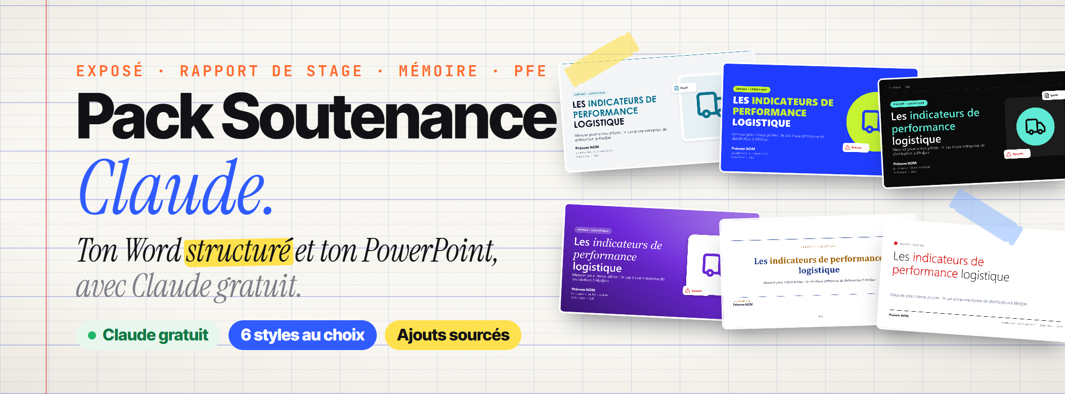 Découvrez notre nouveauté : PACK SOUTENANCE CLAUDE