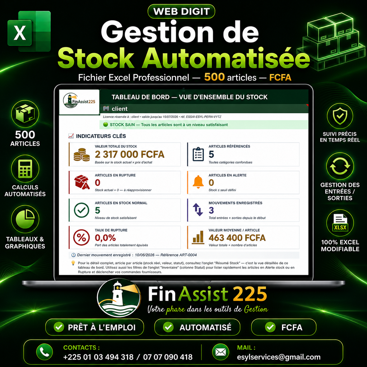 Découvrez notre nouveauté : Gestion de Stock Automatisée - Fichier Excel Professionnel pour TPE/PME